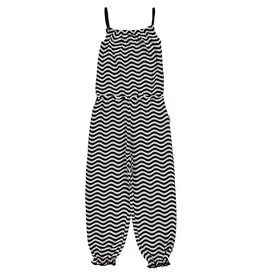 Maxomorra Jumpsuit, waves black/white (0-2j)