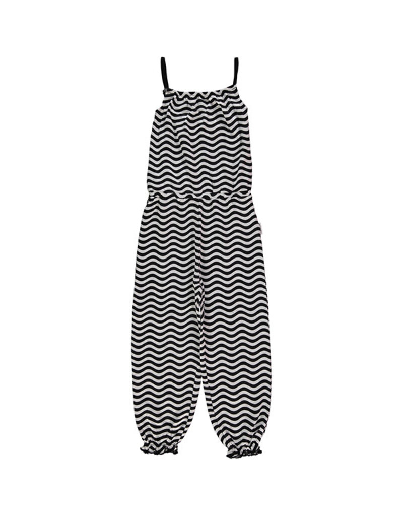 Maxomorra Maxomorra - Jumpsuit, waves black/white (0-2j)