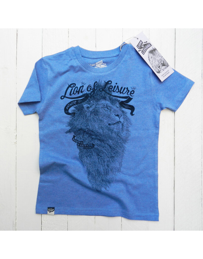 Lion of Leisure Lion of Leisure - T-shirt, blue melange, logo lion (3-16j)
