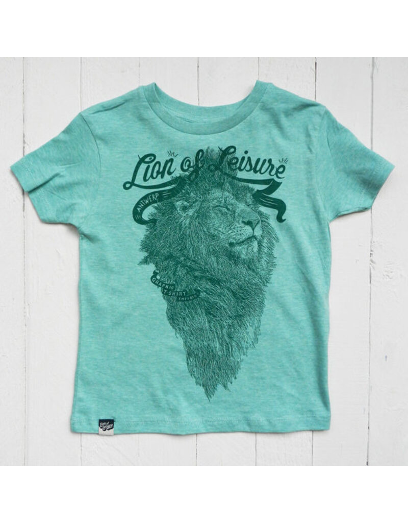 Lion of Leisure Lion of Leisure - T-shirt, green melange, logo lion (3-16j)