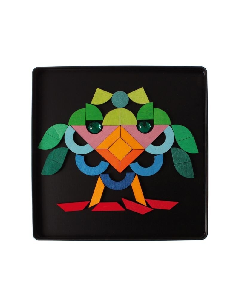 Grimm's Grimm's - Magnet puzzle, Triangle - square - circle with glitter stones