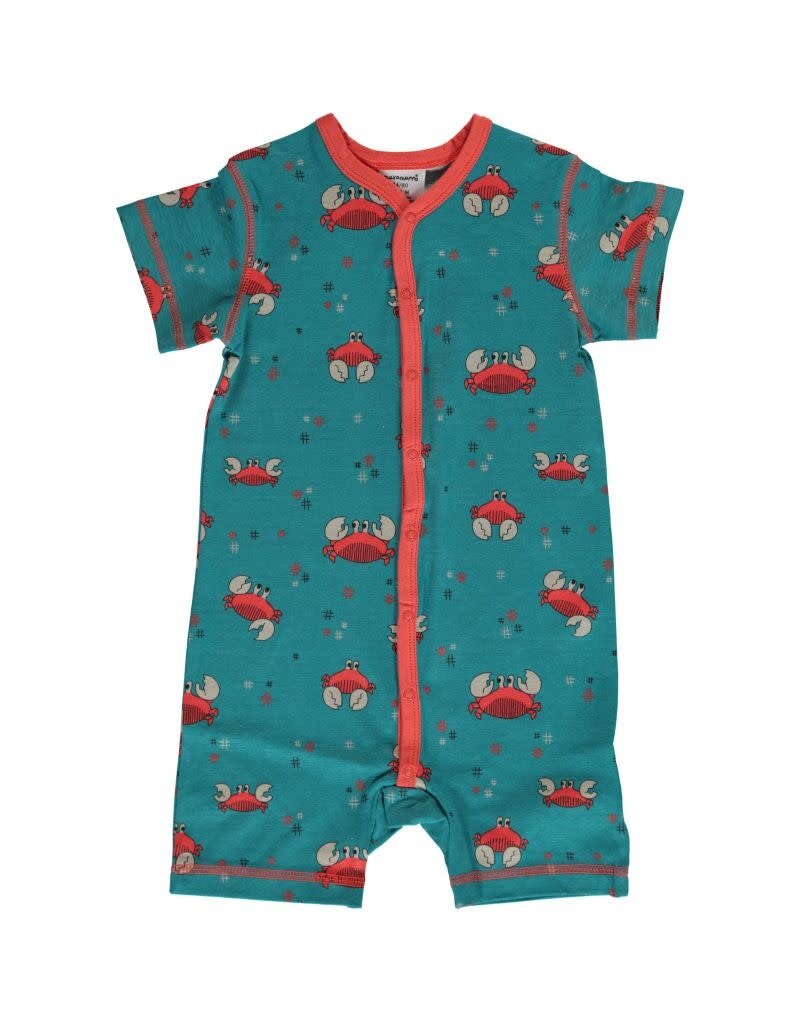 Maxomorra Maxomorra - Rompersuit button ss, crab (0-2j)