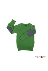 ManyMonths ManyMonths - Pullover with elbow patches, Forest Floor Green (3-16j)
