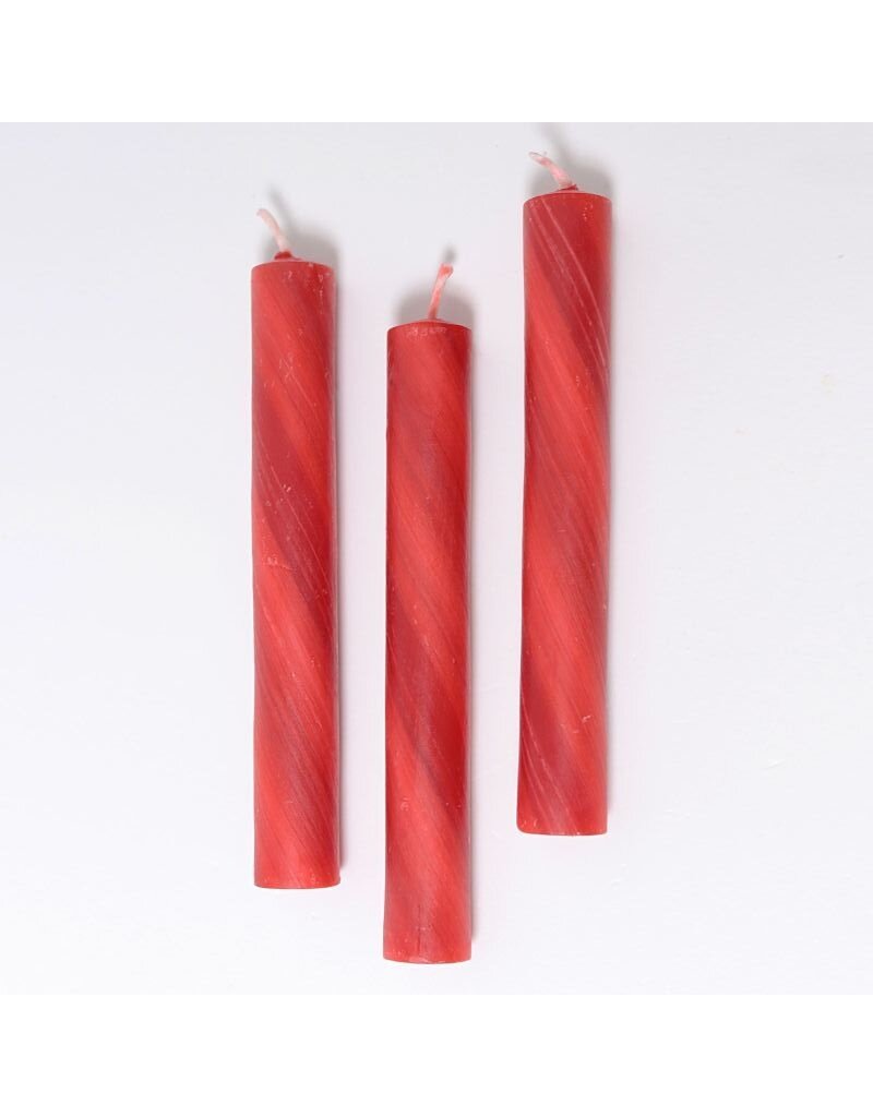 Grimm's Grimm's - Red Marbled Beeswax candles, 20 stuks