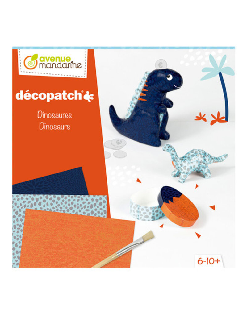 Avenue mandarine - Coffret créatif, Décopatch, Dinosaures