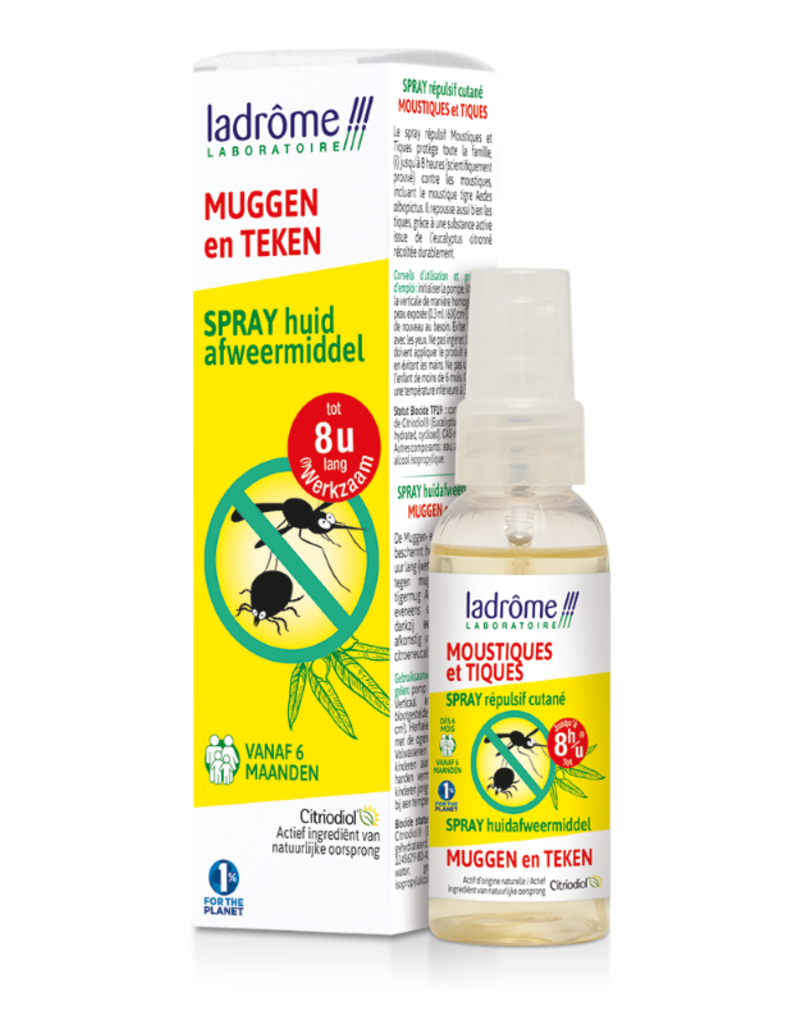 Ladrome Ladrome - Spray huid afweermiddel tegen muggen en teken, 50ml