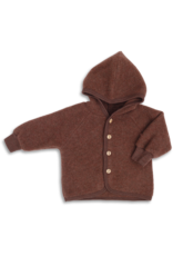 Engel Engel - Hooded jacket with wooden buttons, wolfleece, cinnamon mélange (0-2j)