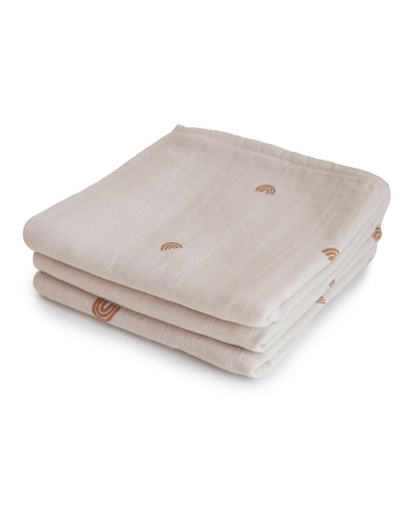 Mushie Mushie - Muslin cloth 3-pack, Rainbow