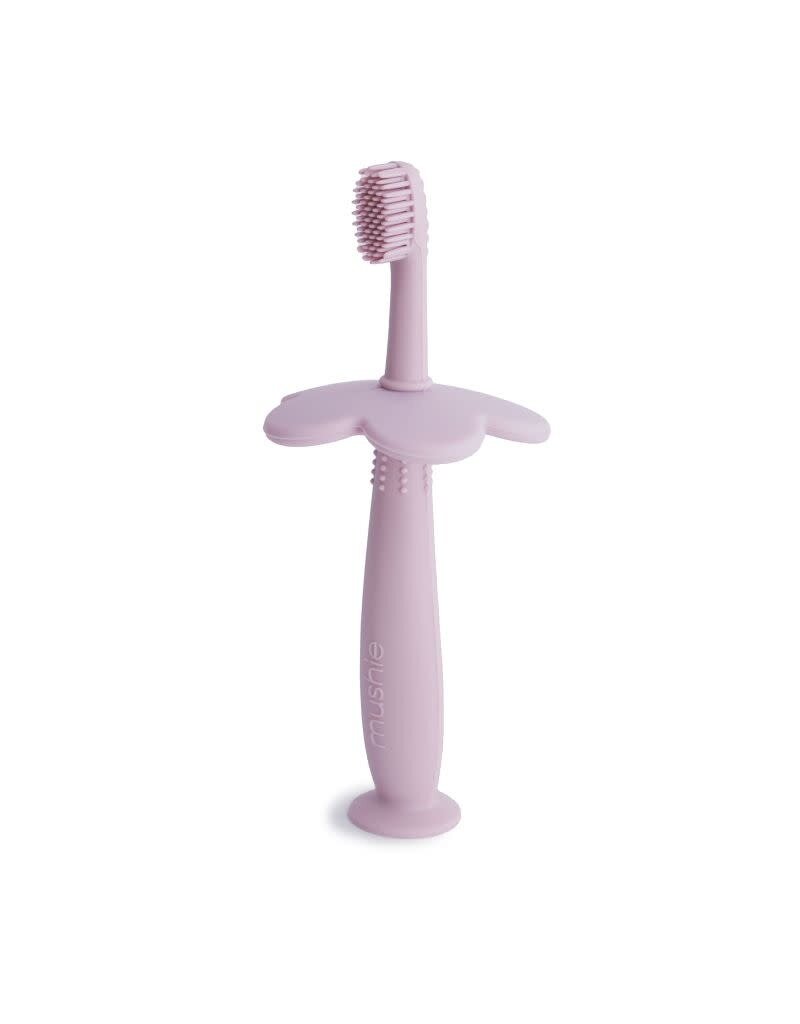 Mushie Mushie - Silicone training toothbrush flower, Soft lilac