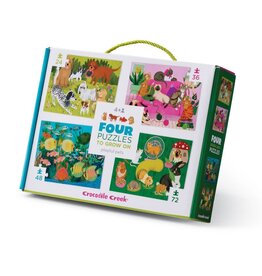 Crocodile Creek Groeipuzzel set, Playful pets