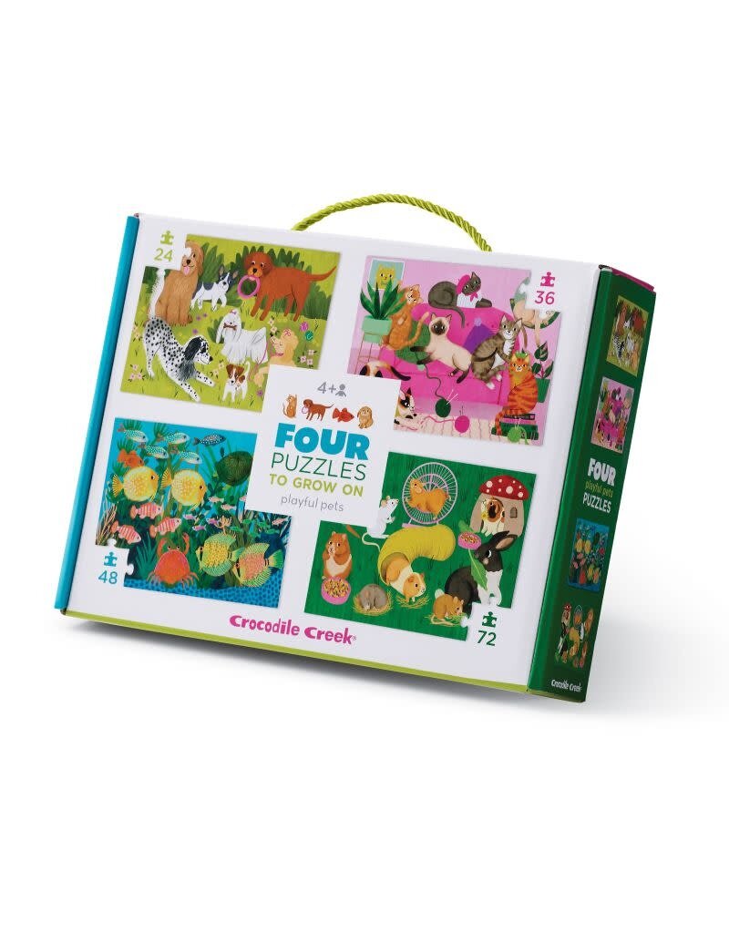 Crocodile Creek Crocodile Creek - Four Puzzle set, Playful pets