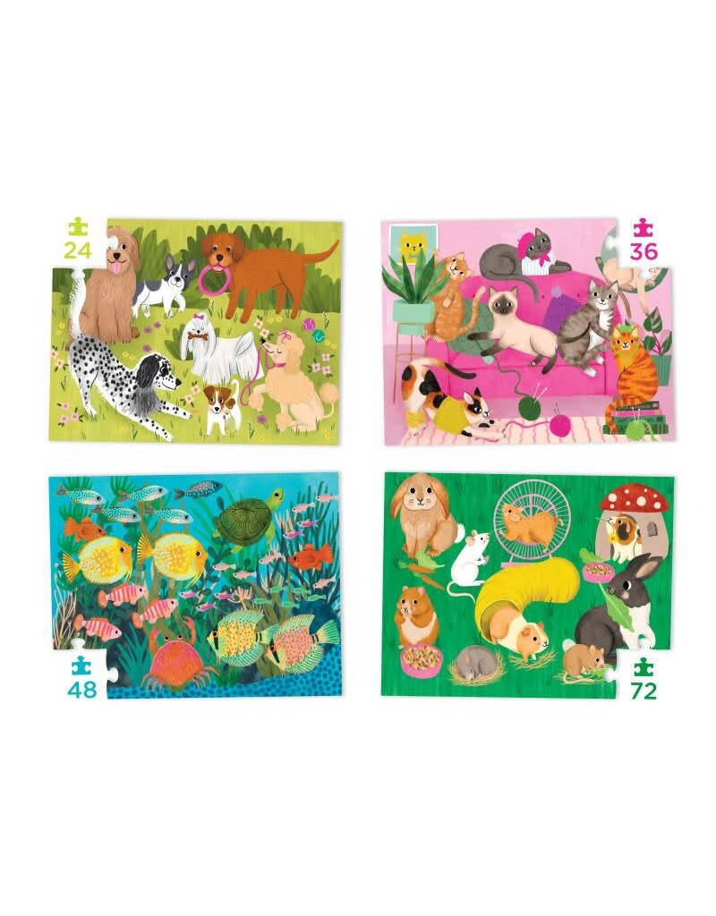 Crocodile Creek Crocodile Creek - Four Puzzle set, Playful pets