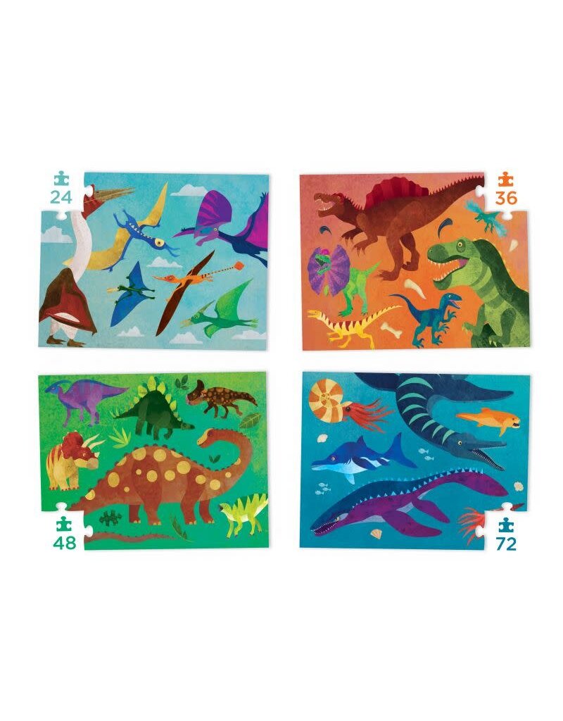 Crocodile Creek Crocodile Creek - Four Puzzle set, Dinosaurs