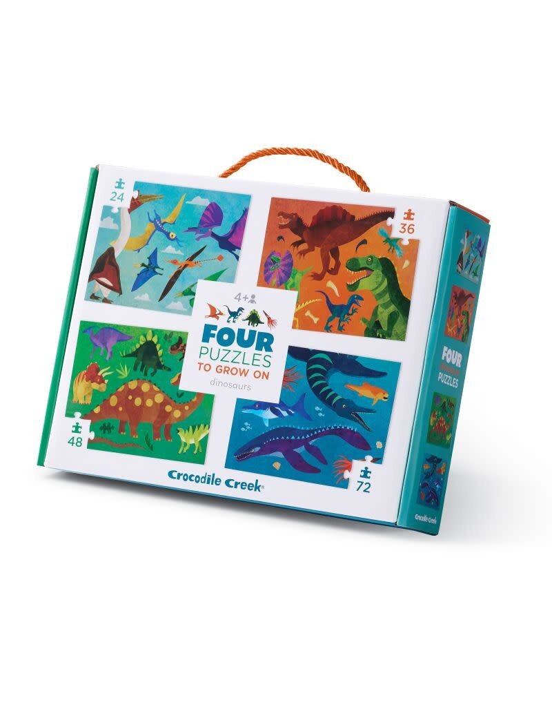 Crocodile Creek Crocodile Creek - Four Puzzle set, Dinosaurs