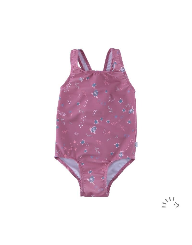 Iobio Iobio - UV swimsuit, Turtle mauve (3-10j)