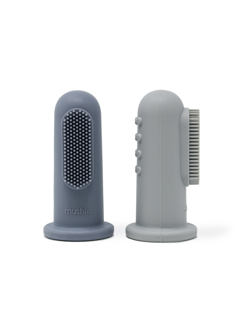 Mushie Mushie - Finger toothbrush, set van 2, Stone - Tradewinds