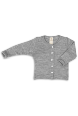 Engel Engel - Baby cardigan, wool/silk, light grey melange (0-2j)