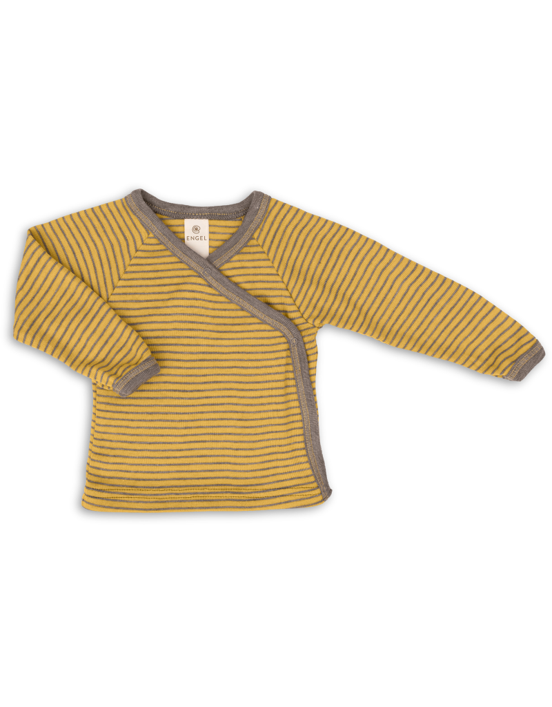Engel Engel - Shirt ls kimono, wool/silk, saffron/walnut (0-2j)