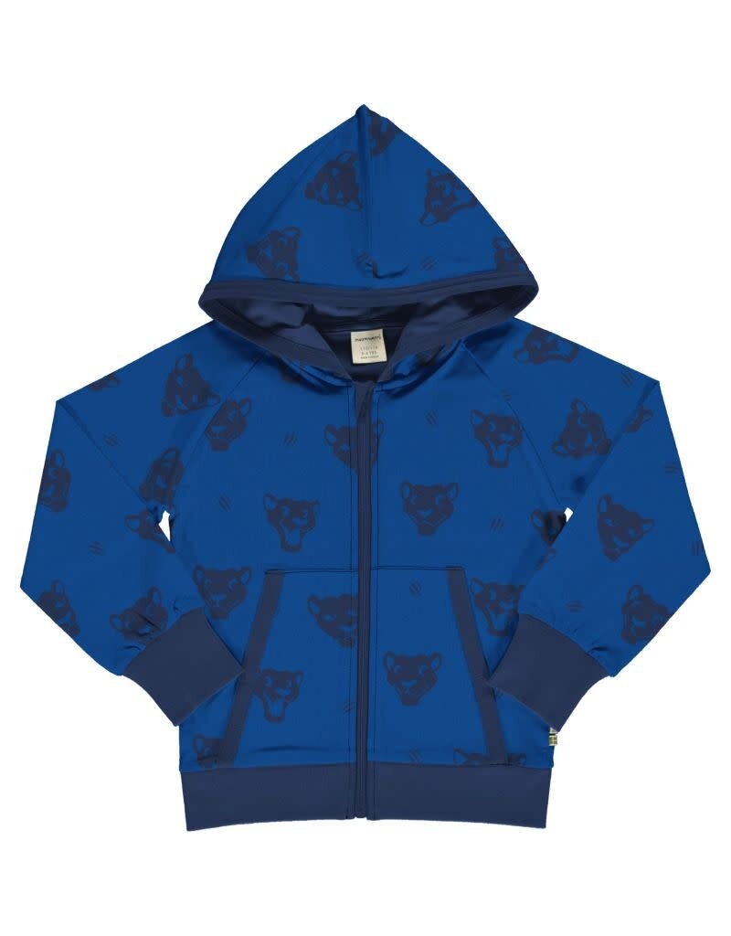 Maxomorra Maxomorra - Hoodie zipper lined, Mono Panther (3-10j)