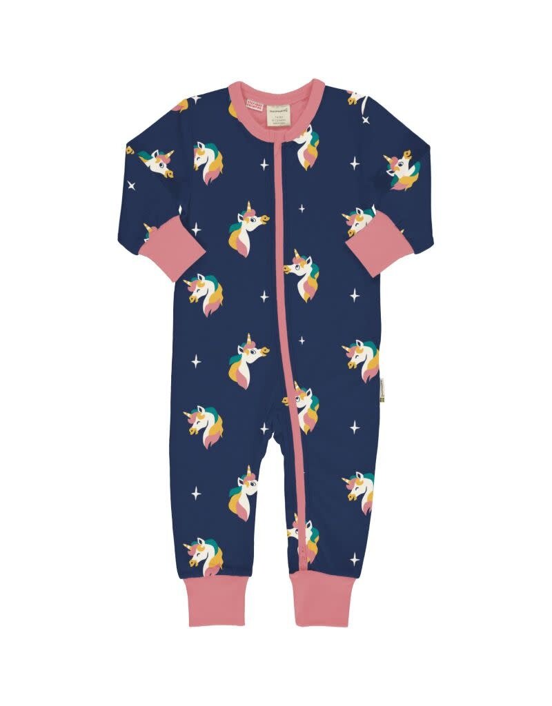 Maxomorra Maxomorra - Rompersuit zipper LS, Unicorn (0-2j)
