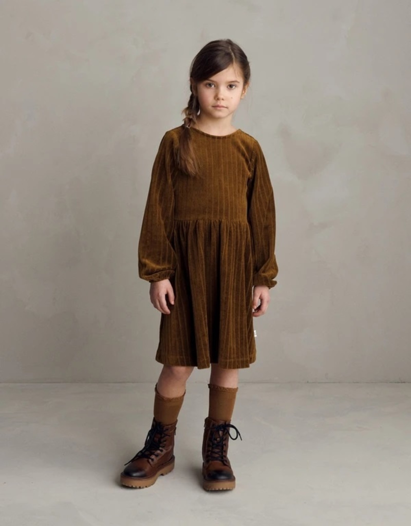 Mai Nio Mai Velour Rib Dress Brown