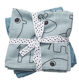 Done by Deer DONE BY DEER SWADDLE 2PACK - CONTOUR BLUE