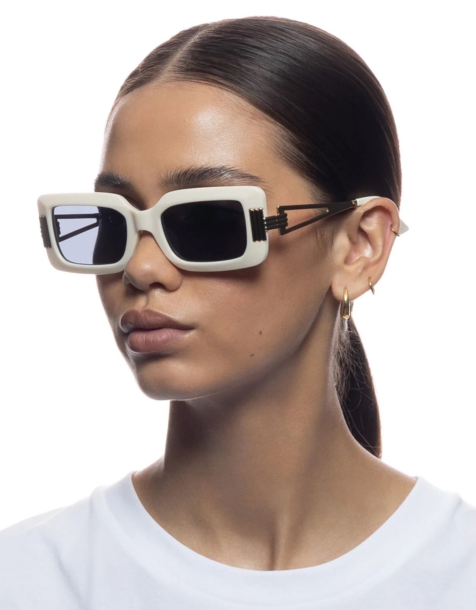 Le Specs LE SPECS ORION RIDGE SUNGLASSES - OFF WHITE