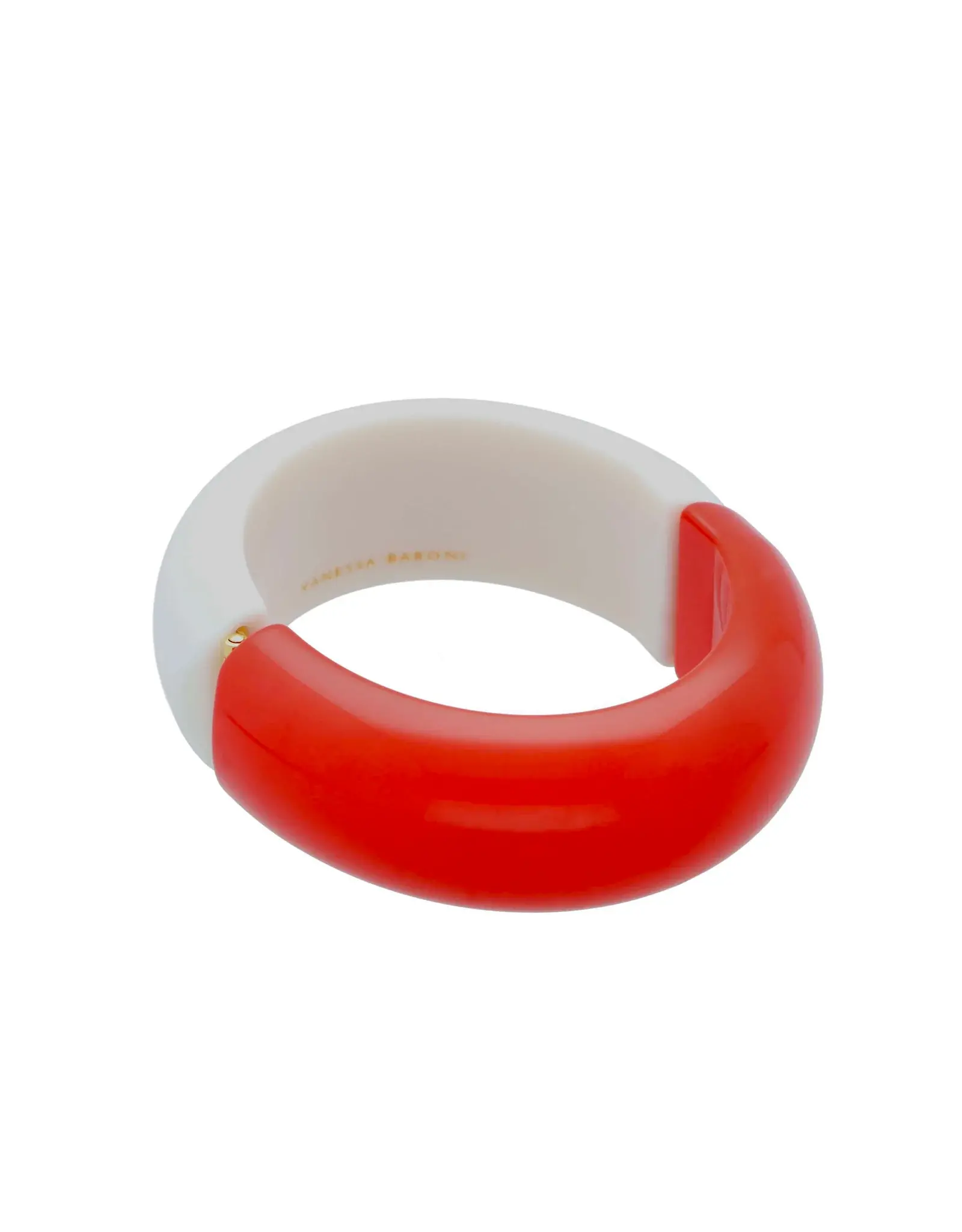 VANESSA BARONI 2 COLOR BANGLE - RED/OFF WHITE