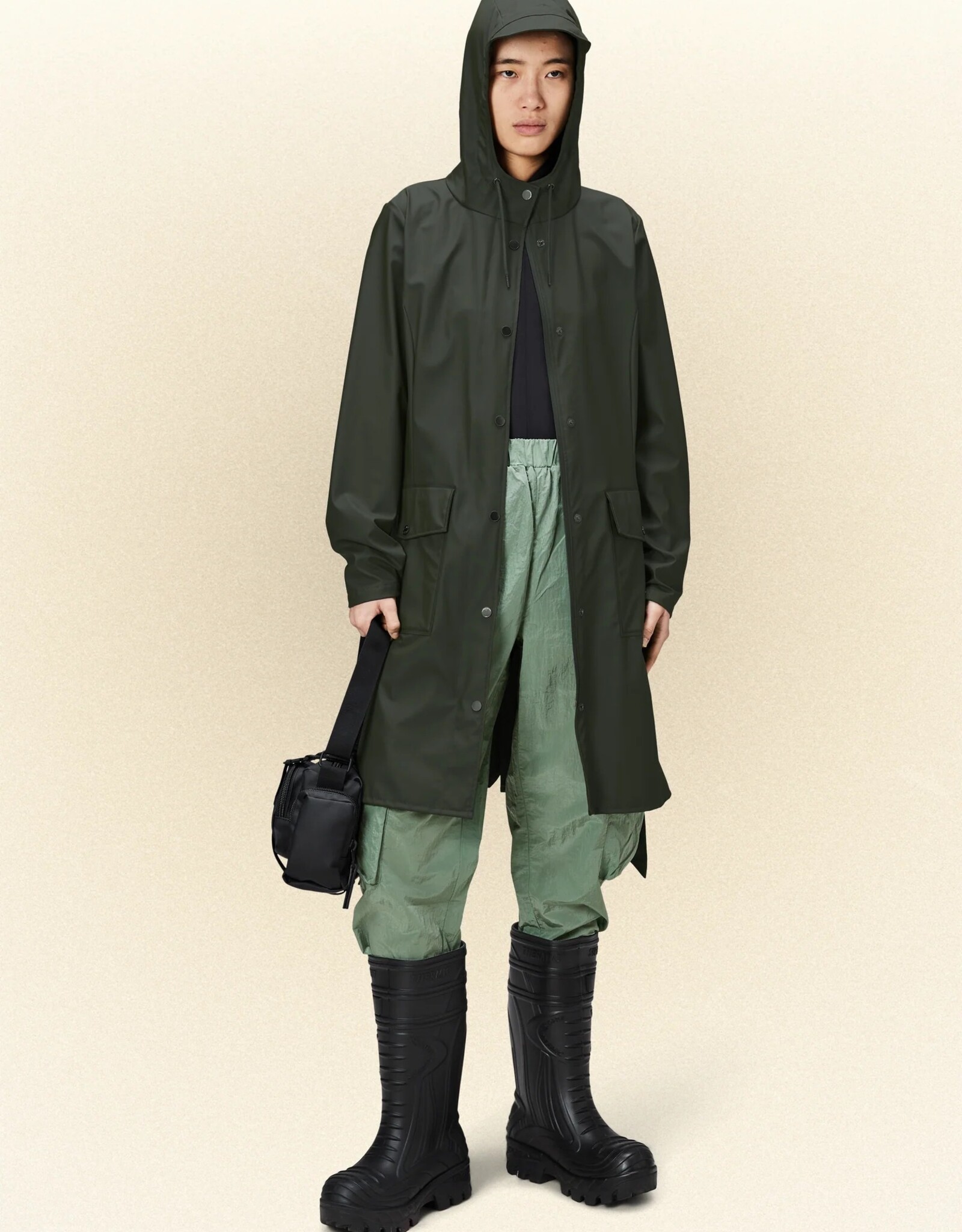 RAINS RAINS CURVE JACKET - GREEN