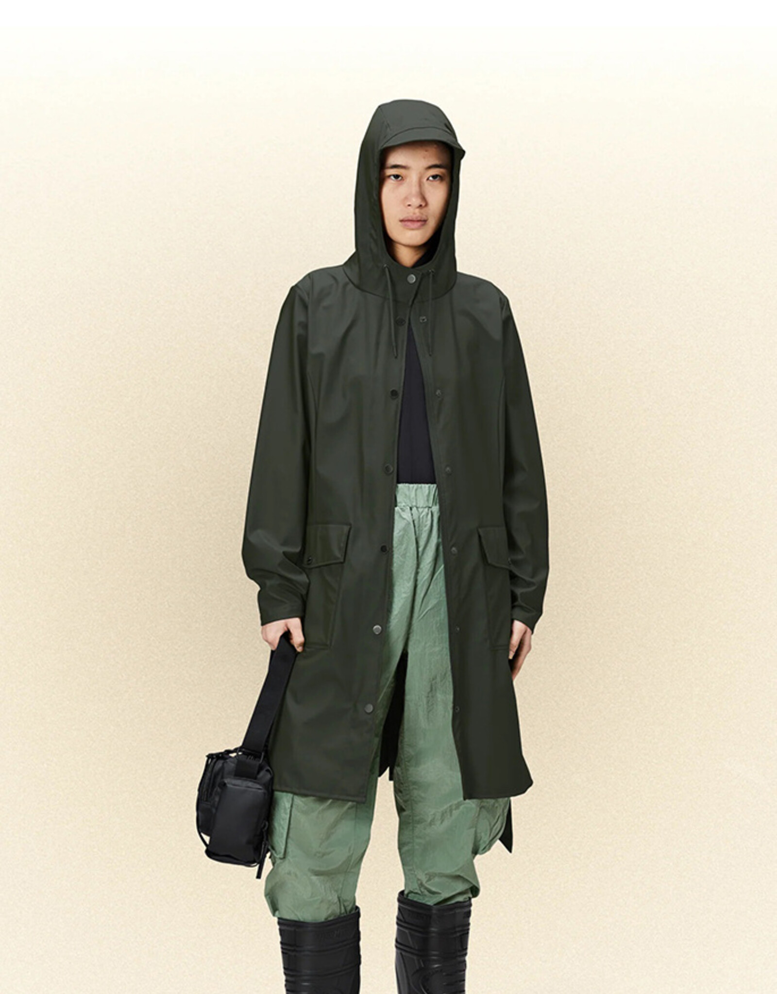 RAINS RAINS CURVE JACKET - GREEN