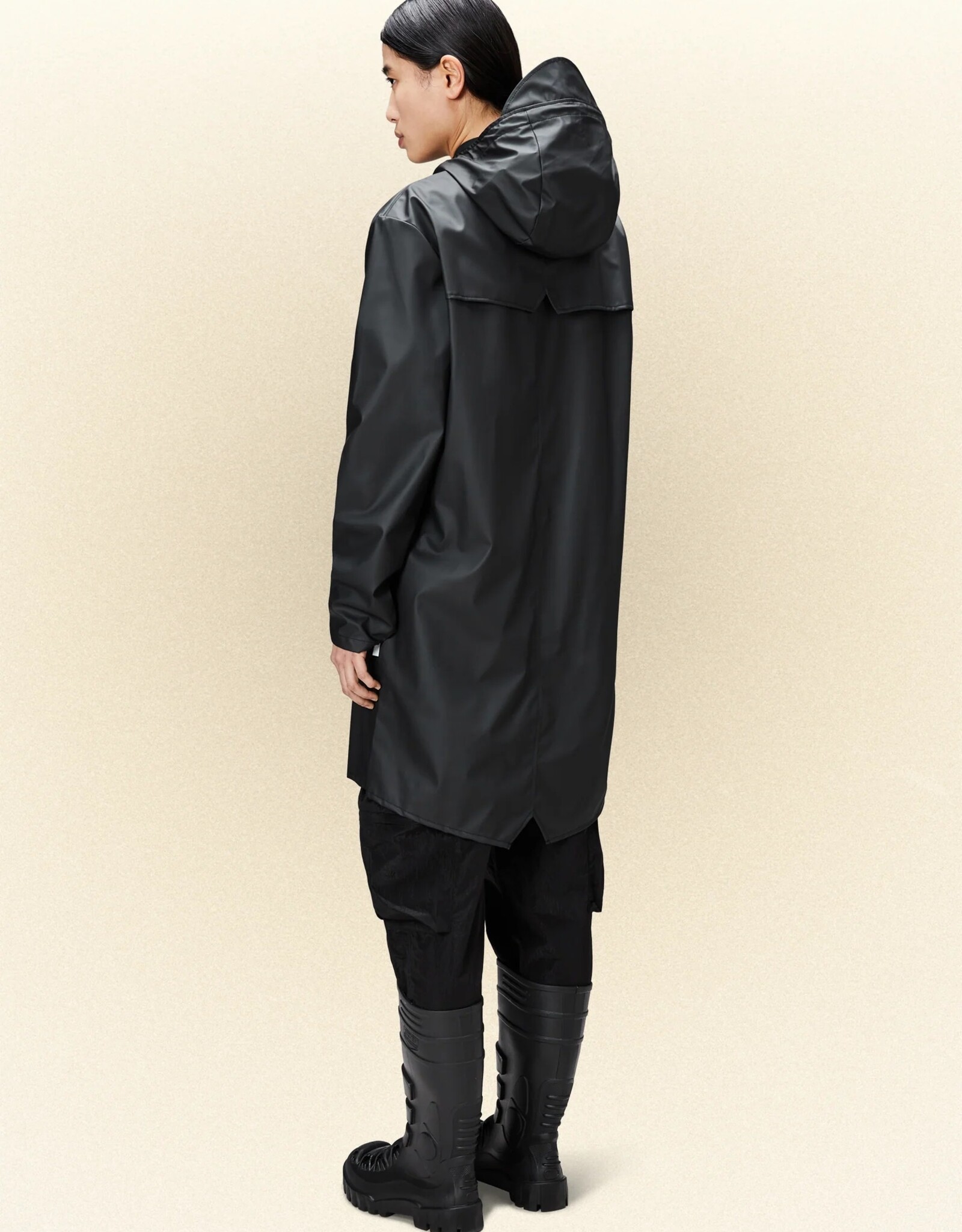 RAINS RAINS LONG JACKET - BLACK