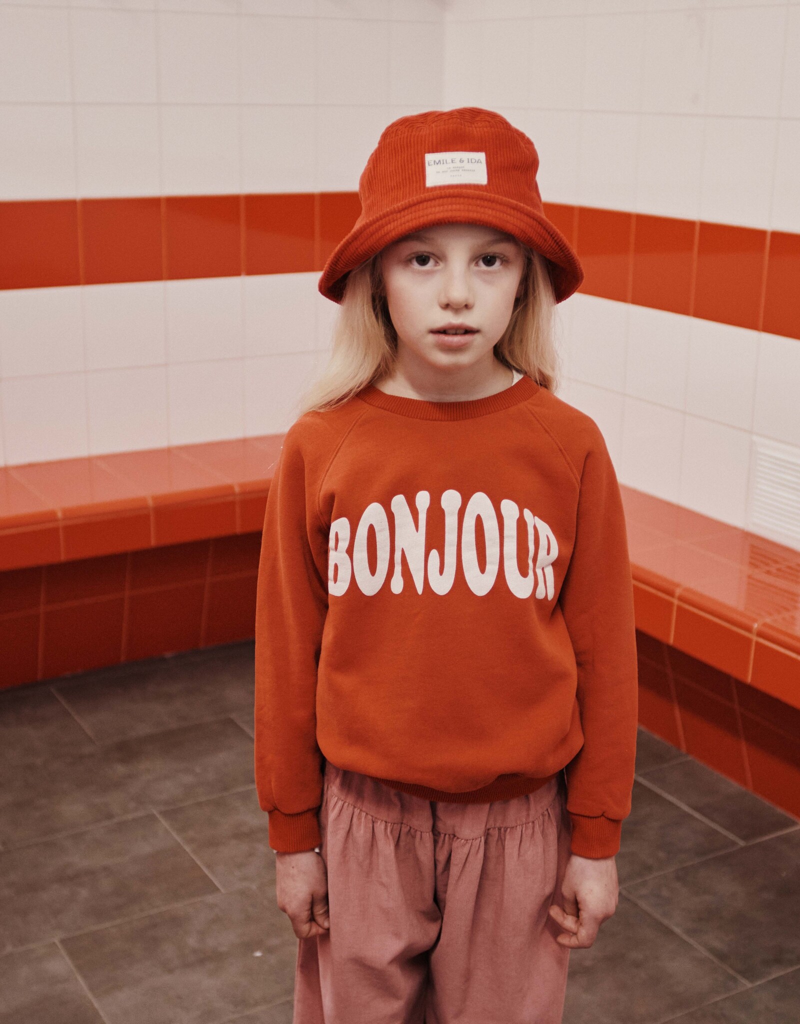 Emile & Ida EMILE & IDA SWEASHIRT BONJOUR - RED