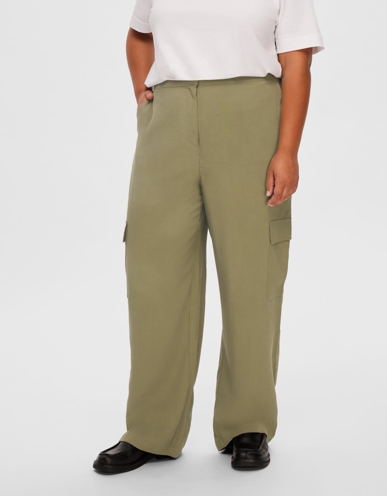 Selected Femme SELECTED FEMME EMBERLY PANTS - DUSTY GREEN