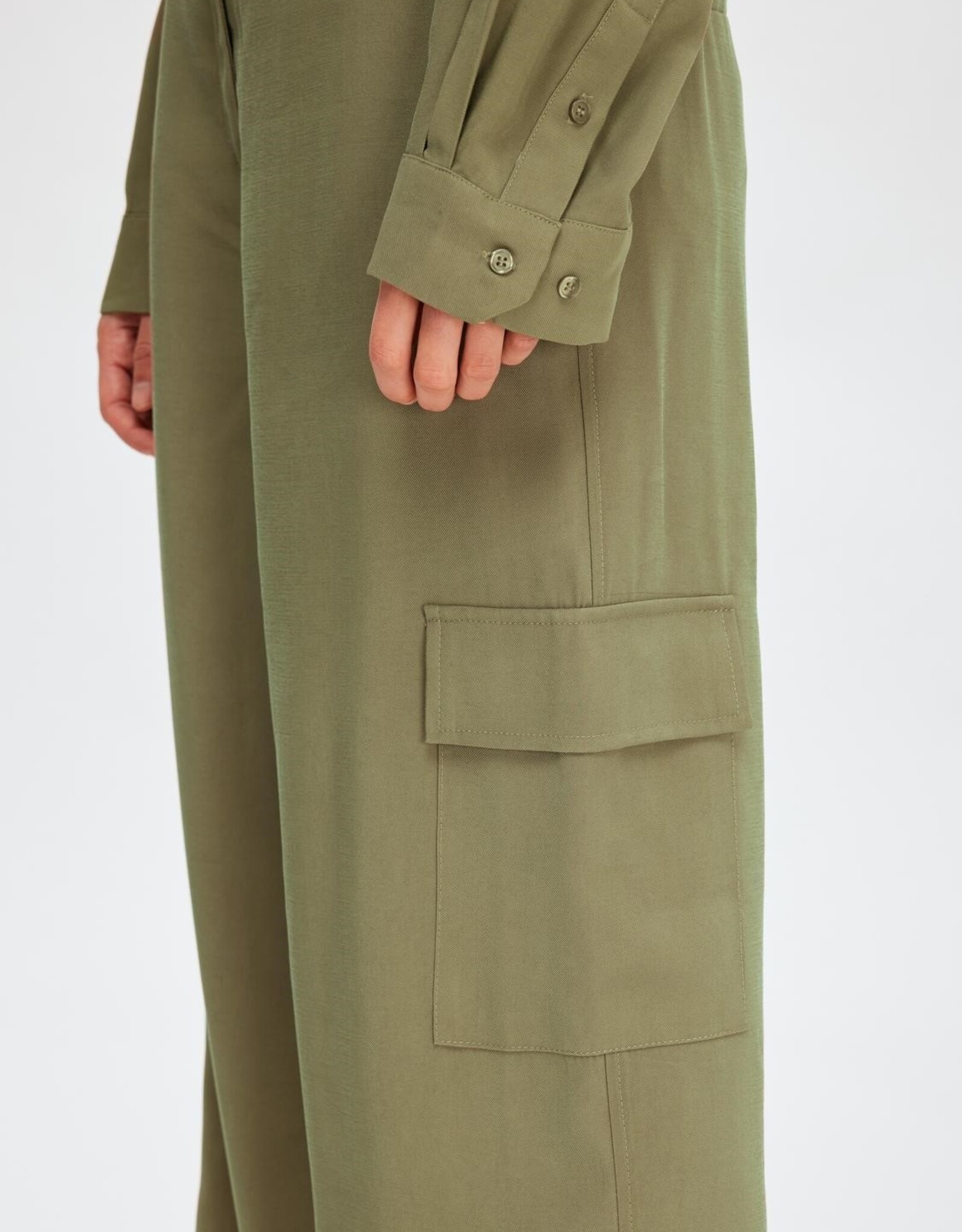 Selected Femme SELECTED FEMME EMBERLY PANTS - DUSTY GREEN