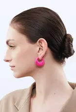 Vanessa Baroni VANESSA BARONI MOON EARRINGS - FUSCHIA