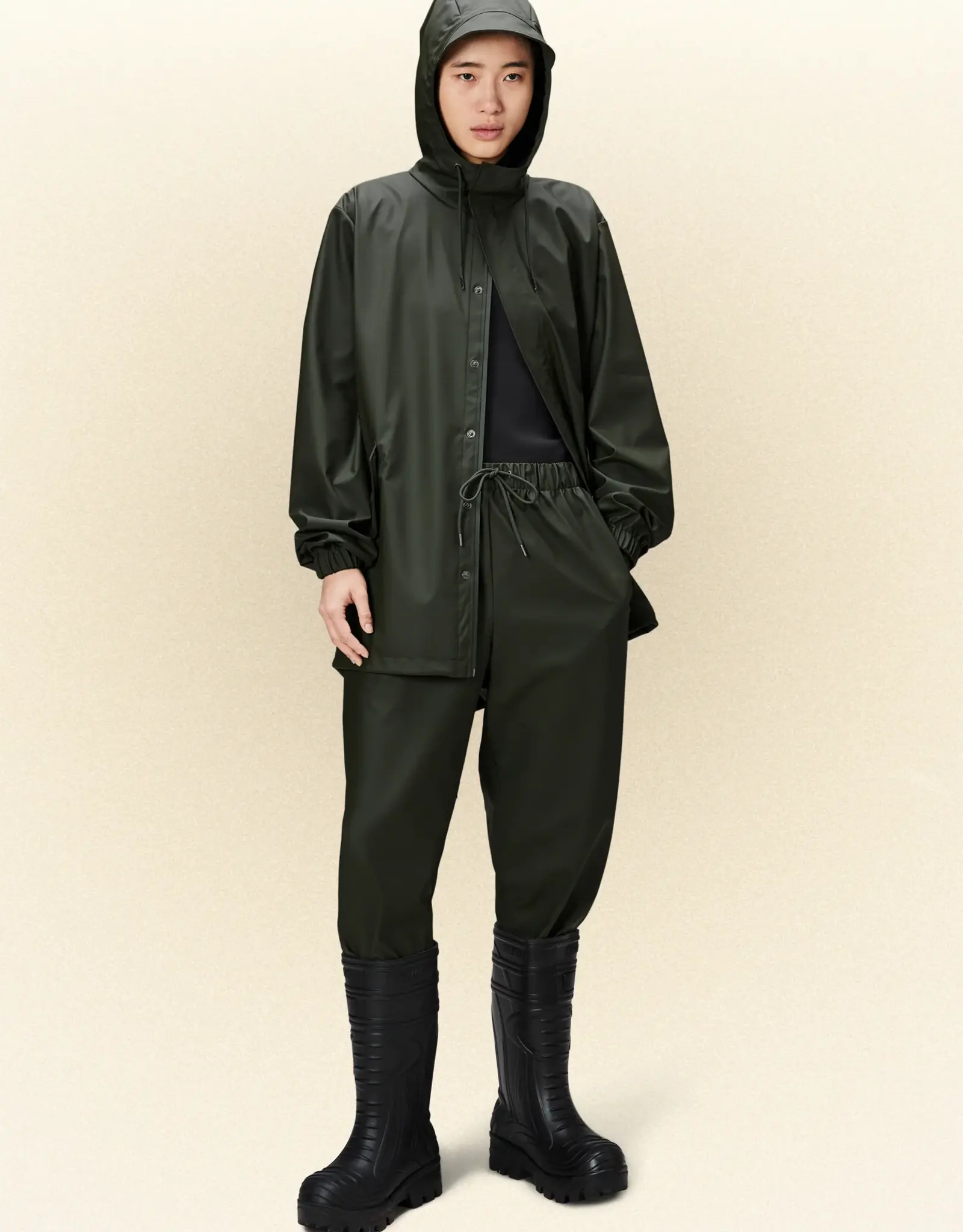 RAINS RAINS FISHTALE JACKET  - GREEN