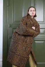 STELLA NOVA QUILTED MIDI COAT - LEOPARD