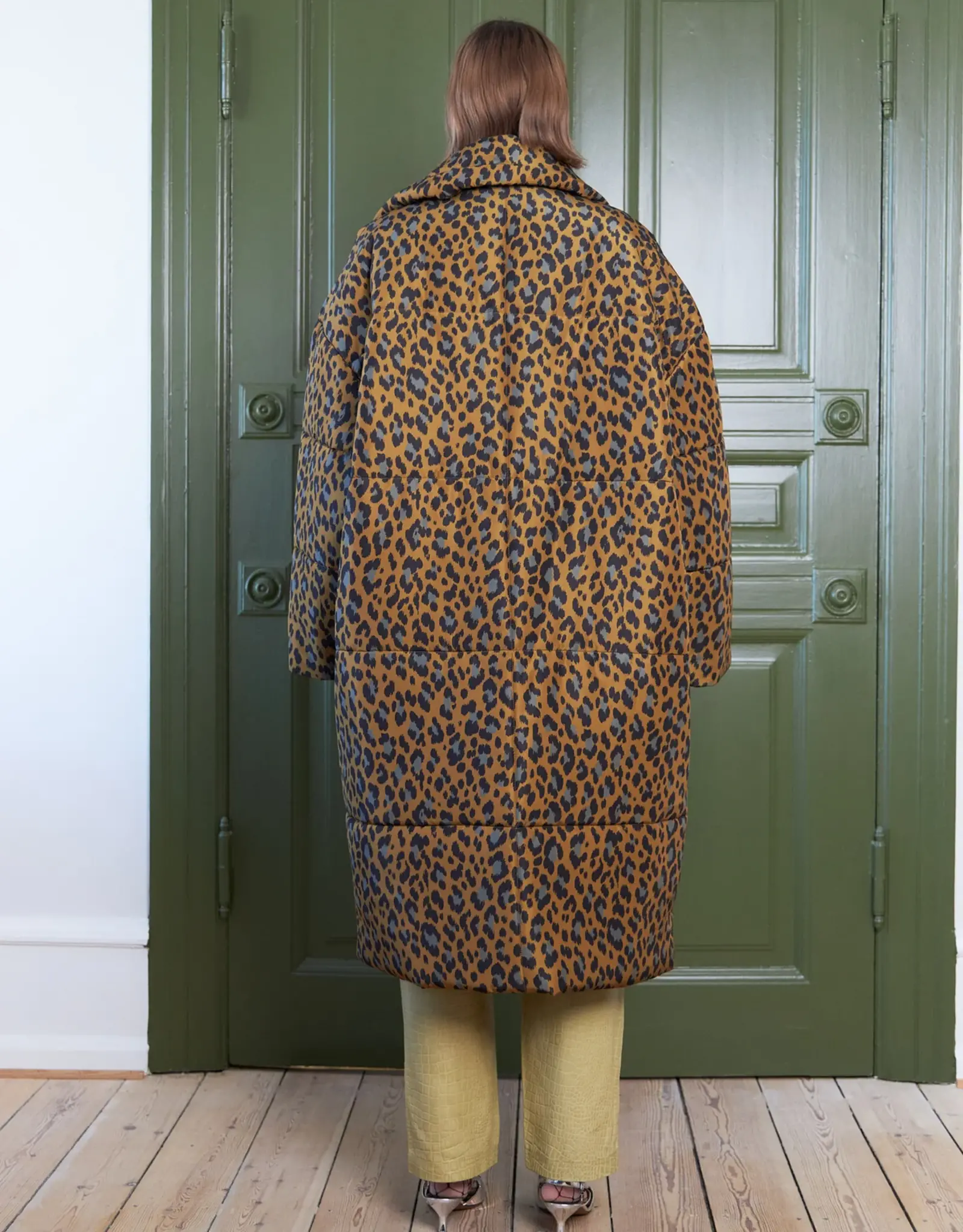 STELLA NOVA QUILTED MIDI COAT - LEOPARD