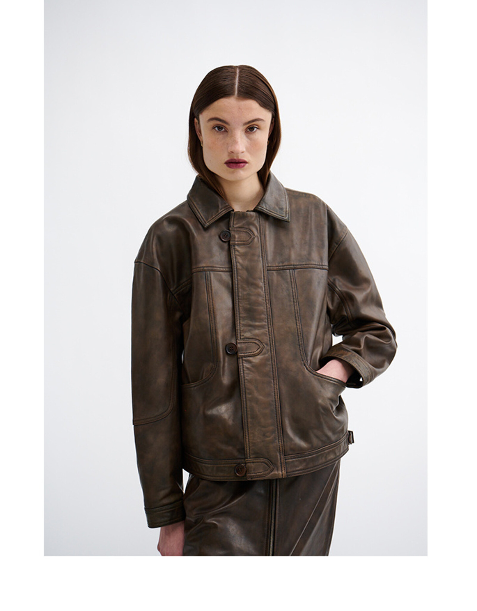 Résumé RÉSUMÉ VASCO JACKET - LEATHER CHOCO