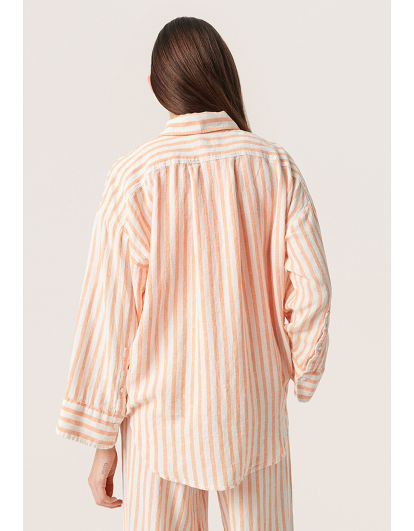 Soaked SOAKED IN LUXURY GISELLE SHIRT - TANGARINE STRIPE