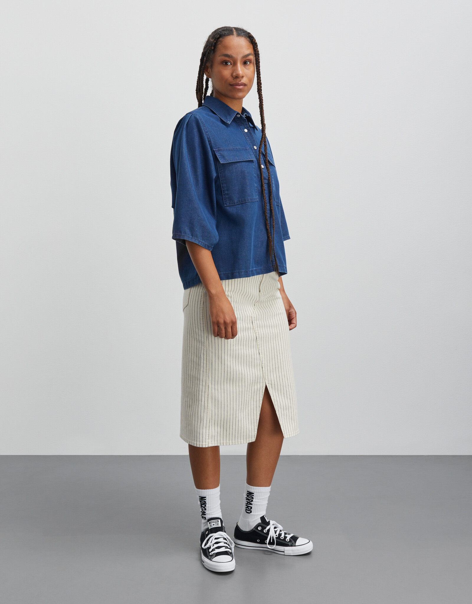 Mads Norgaard MADS NØRGAARD HERA SHIRT - DENIM BLUE