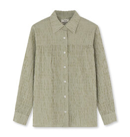 Mads Norgaard MADS NØRGAARD CRINKLE SHIRT - OLIVE/CLOUD DANSER