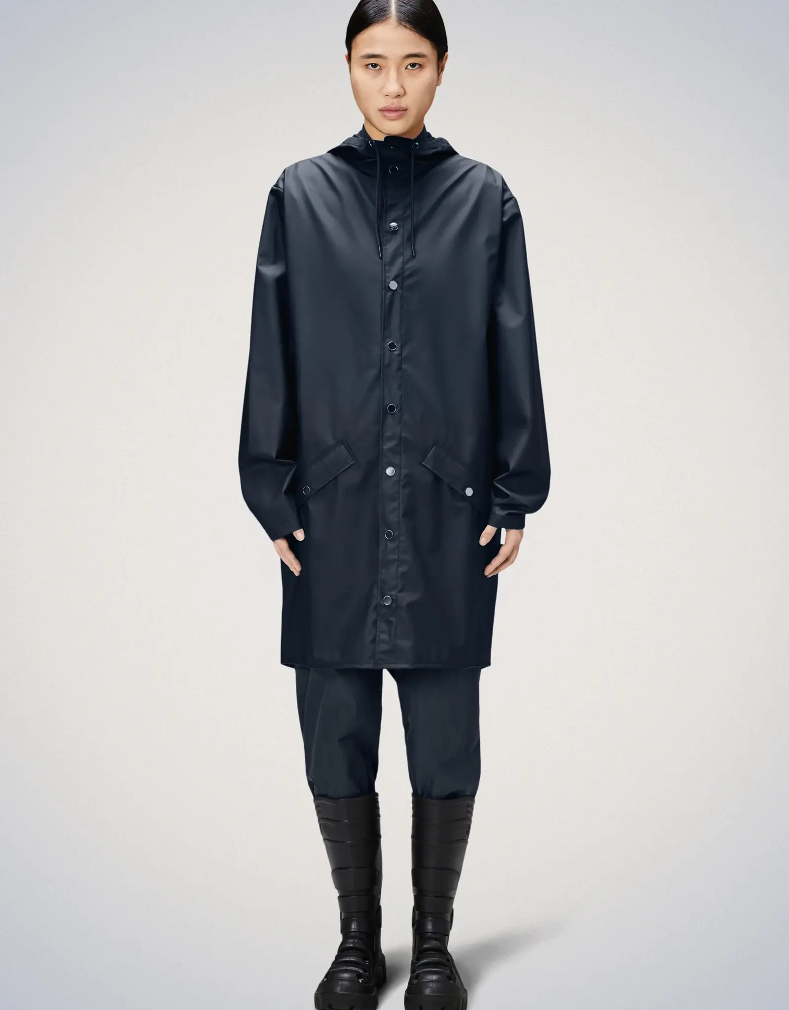 RAINS RAINS LONG JACKET - NAVY