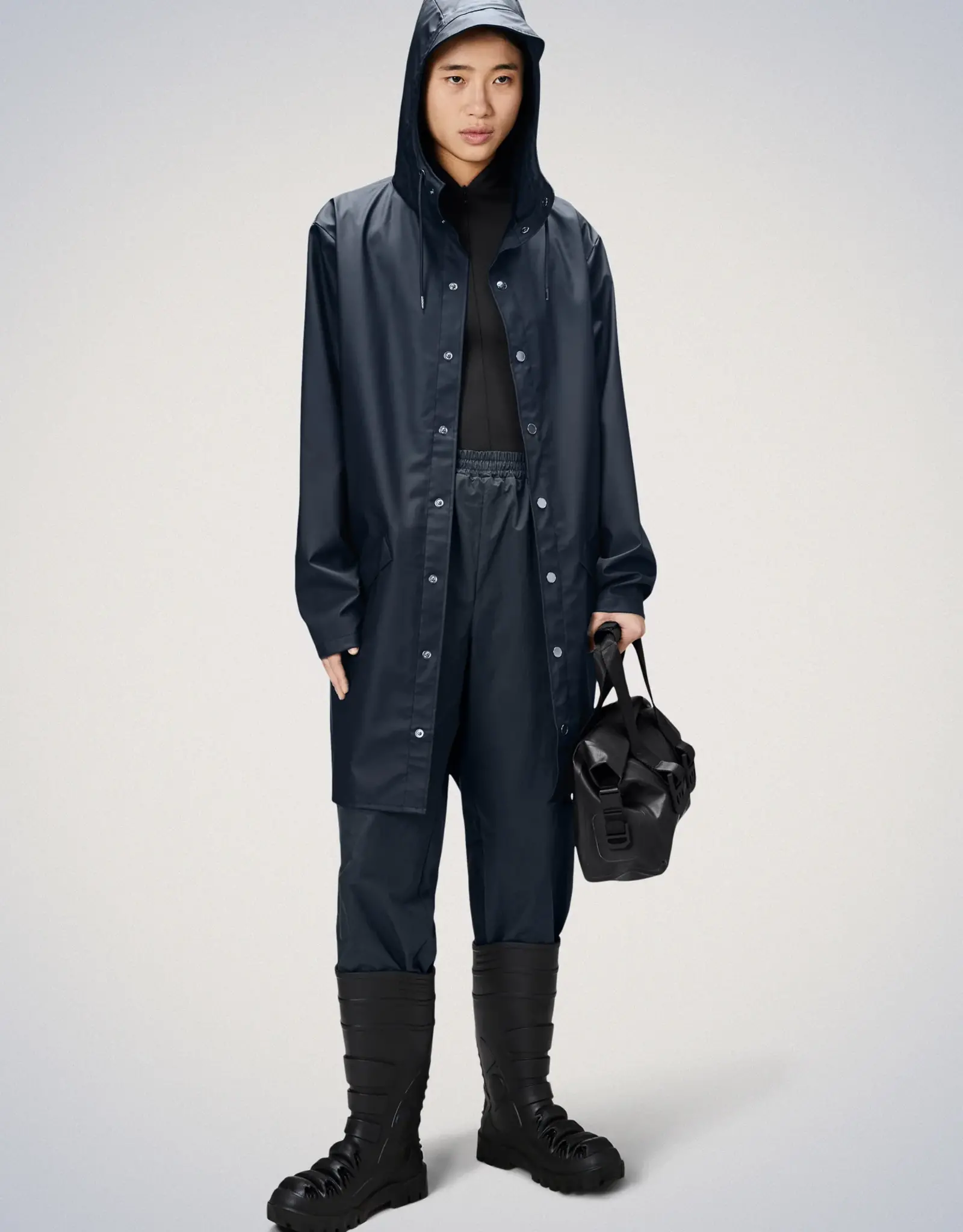 RAINS RAINS LONG JACKET - NAVY