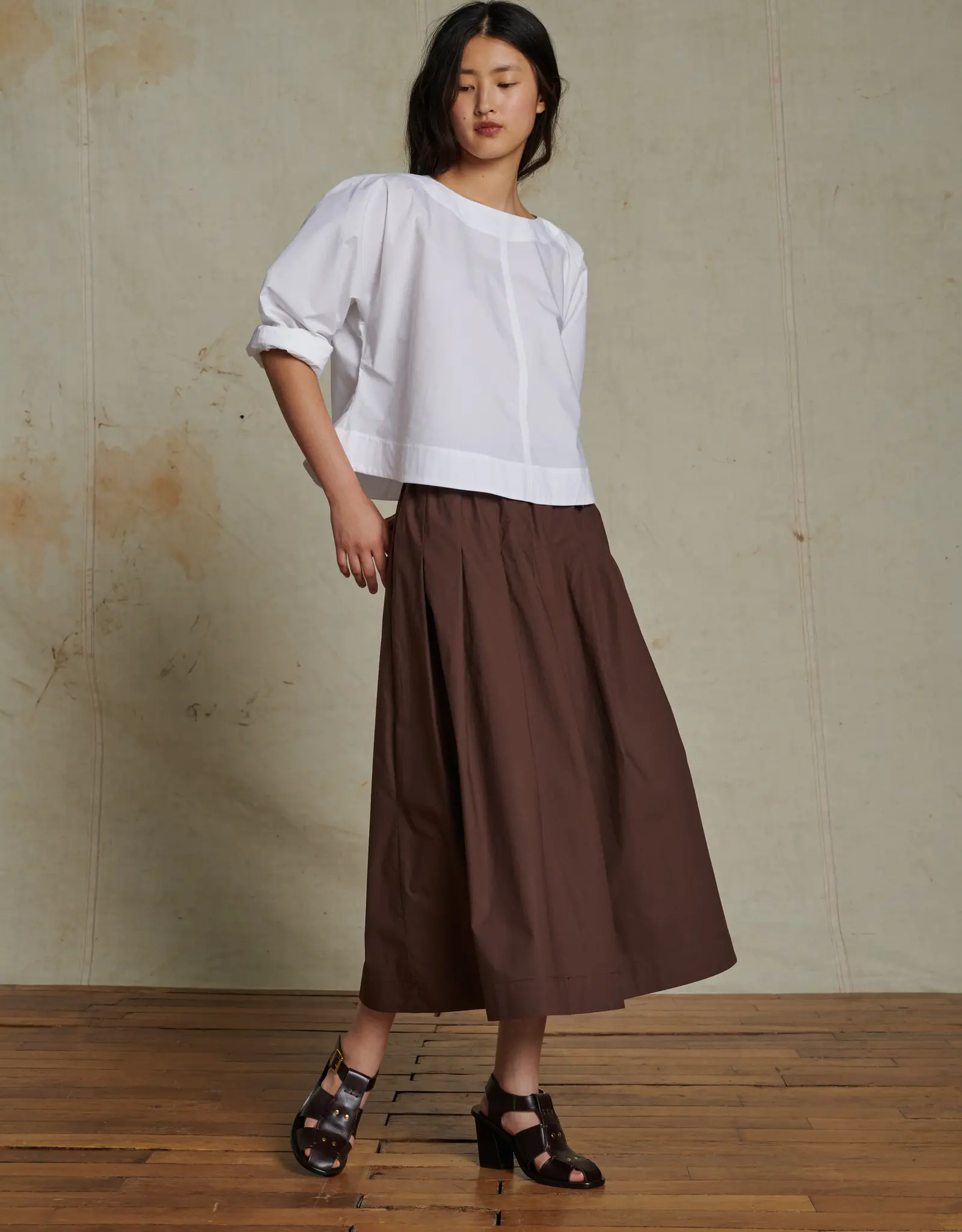 soeur SOEUR AMALIA SKIRT - CHOCOLATE