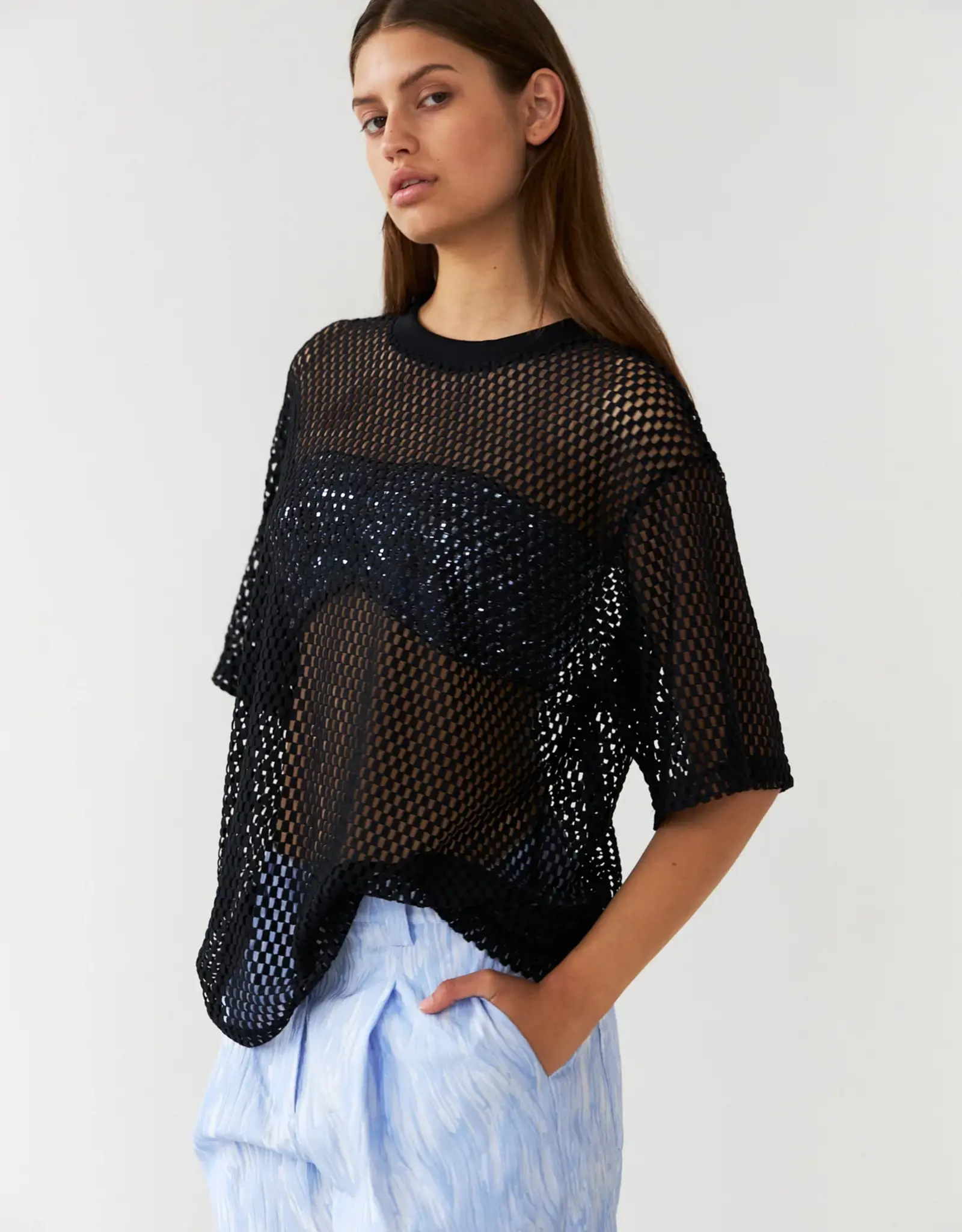 STELLA NOVA MESH TSHIRT - BLACK