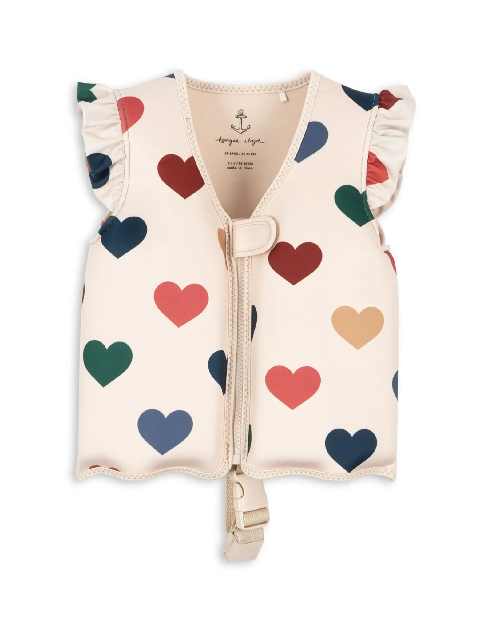 Konges Sløjd KONGES SLØJD NEOPRENE FLOAT VEST - BEIGE/HEARTS