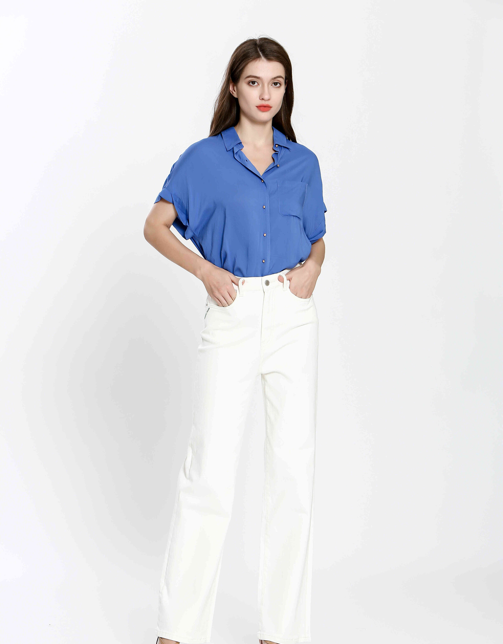 SEE U SOON COLLAR BLOUSE - BLUE