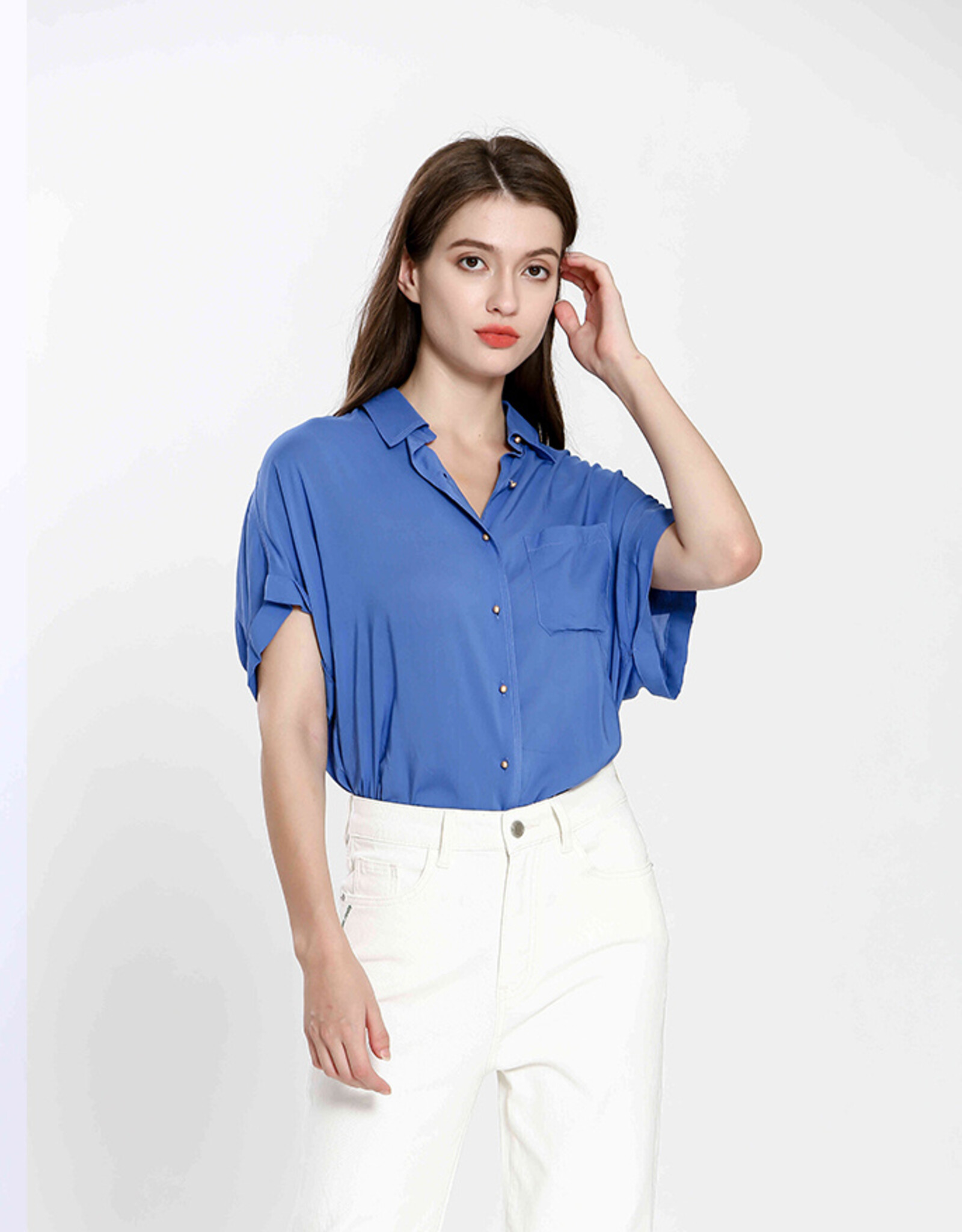 SEE U SOON COLLAR BLOUSE - BLUE