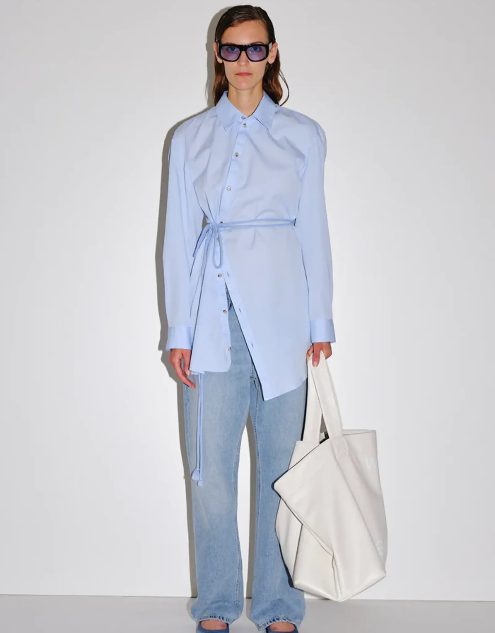 Won Hundred Won Betsy Long Shirt Chambrey Blue